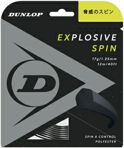 DUN-DST11001-079-125 ダンロップ 硬式テニス用ストリング EXPLOSIVE SPIN 12m（ブラック・1.25mm） DUNLOP エクスプロッシブ・スピン