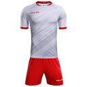 TTS-KMC160026-107-S KELME(ケレメ) サッカー・フットサル用 トレーニングシャツ&パンツセット(ホワイト×レッド・サイズ:S) ユニセッ...