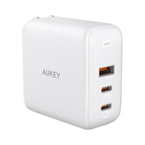 AUKEY 急速充電対応 AC充電器 Type-Cポート搭載 最大90W（ホワイト） PA-B6S-WT