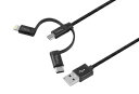 Freedy microUSB/Type-C/LightningΉ 3-in-1 P[u(1m) EA1409BK