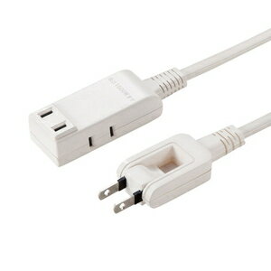 サンワサプライ マイクロ電源タップ（収納式スイングプラグ・3個口・1m・ホワイト） TAP-M71W [TAPM71W]
