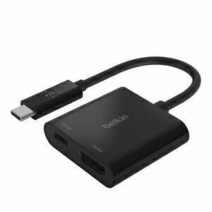 BELKIN 60W PD対応 USB-C to HDMI + USB-C 変換アダプタ USB-C to HDMI + USB-C 60W PD AVC002BTBK BELKIN 60W PD対応 USB-C to HDMI + USB-C 変換アダプタ USB-C to HDMI + USB-C 60W PD AVC002BTBK