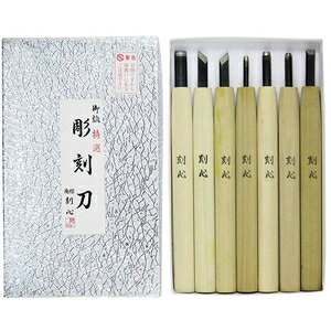 【返品種別B】□「返品種別」について詳しくはこちら□◆木材、竹の彫刻などの細工、プラスチックの細工に。◆美術図工、教師用、趣味の版画、年賀状彫り、木彫りなどに。◆抜群の切れ味。◆柄が楕円状なので机で転がりません。■　仕　様　■7本組柄の長さ：165mm質量(約)：159g材質：刃物鋼SK-5セット内容：印刀7.5mm、左印刀7.5mm、平刀7.5mm、丸刀3.0mm、丸刀6.0mm、丸刀9.0mm、三角刀4.5mm[577メグロ]目黒彫刻刀製作所アウトドア＞DIY・工具＞工事・照明用品＞土木作業・大工用品