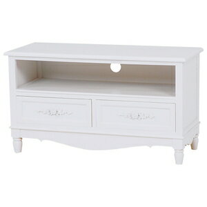 HAGIHARA(萩原) アンティークテレビボード(ホワイト・幅80×奥行33×高さ45cm) MTV-8192-WH [MTV8192WH]