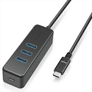 エレコム USB Type C ハブ USB3.1(Gen1) USB-Aメス3ポート PD対応 Type-C1ポート ケーブル30cm（ブラック） U3HC-T431P5BK