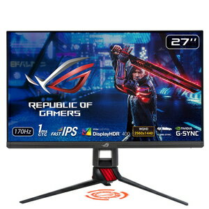 ASUS（エイスース） 27型 ゲーミング液晶ディスプレイ（170Hz/1ms (GTG)/IPS/ノングレア/WQHD (2560×1440)/HDMI 2.0/DisplayPort/ELMB SYNC/G-SYNC/DisplayHDR 400） ROG Strix ゲーミングモニター XG279Q