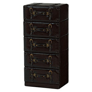 HAGIHARA(萩原) チェスターチェスト(ダークブラウン・幅41×奥行32×高さ89cm)5段 MCH-6005DBR Chester(..