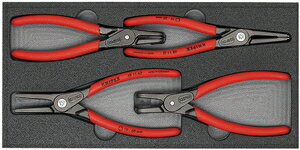 クニペックス 精密スナップリングプライヤーセット (4本 トレイ付き) 00 20 01 V09 KNIPEX