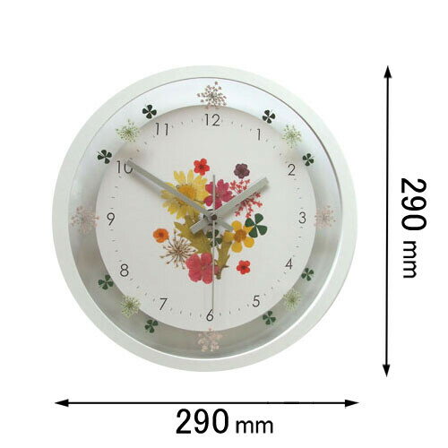フォーカス・スリー 電波掛け時計 Focus Three　ボタニカクロック（ホワイト） V-0058(WH)デンパ [V0058WHデンパ]【返品種別A】