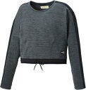 GOS-W2061-3-S ゴーセン レディース 裏起毛 ストレッチトレーナー(ブラック杢・サイズ:S) GOSEN