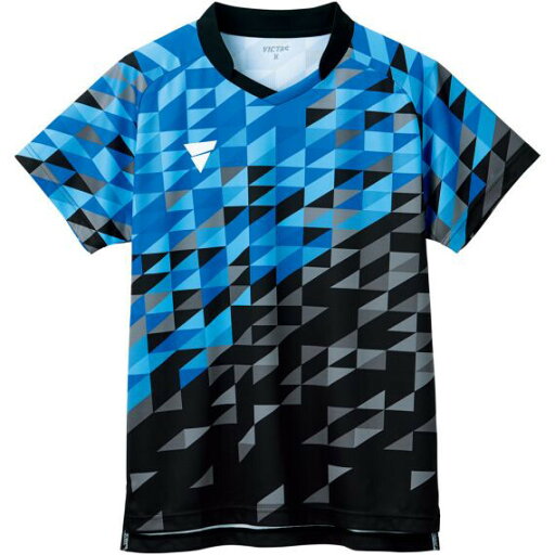 TSP-512101-1050-4XL ヴィクタス 男女兼用 卓球用ゲームシャツ(ブラック×ブルー・サイズ:4XL) VICTAS V-GS220 TSP-512101-1050-4XL ヴィクタス 男女兼用 卓球用ゲームシャツ(ブラック×ブルー・サイズ:4XL) VICTAS V-GS220