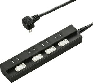 オーム 雷に強い節電タップ（4個口・2m）ブラック HS-TPK42PBT-K OHM [HSTPK42PBTK]