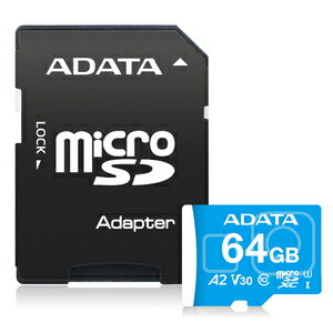 ADTAG-64G ADATA microSDXCメモリーカード 64GB Class10 UHS-I(U3) V30 A2※GoPro 動作確認済み MAX Performance
