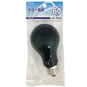 LB-PS6660-CG オーム 白熱カラー電球 60W形 E26 グリーン OHM [LBPS6660CG]