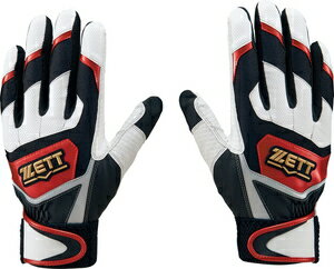 Z-BG919-1164-M ゼット インパクトゼット バッティンググラブ 両手用(ホワイト×レッド・サイズ：M/24〜25cm) ZETT
