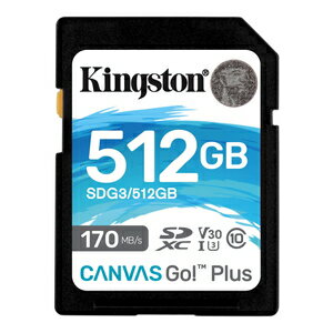 SDG3/512GB Kingston｜キングストン SDXCメモリーカード 512GB Class10 UHS-I U3 V30 Canvas Go！Plus