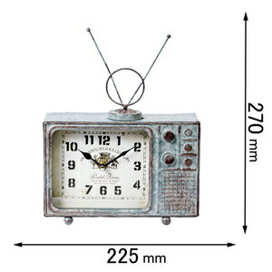 アンファンス 置き時計　ヴィンテージモチーフクロック television テレビジョン（シルバー） EN FANCE..