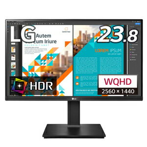 LG [23.8型 IPS WQHDワイドモニター/HDR/左右ピボット90/スイベル355/高さ調整/24QP750とDual対応最適/超解像技術/フリッカーセーフ/ブルーライト低減モード/FreeSync/DAS Mode対応] 24QP550-B