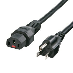 サンワサプライ 抜け防止ロック電源コード 3P 5m（ブラック） APW12-515C13LK05 [APW12515C13LK05]