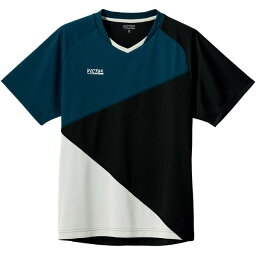 TSP-612103-6010-130 ヴィクタス 卓球用ゲームシャツ（ジュニア）（ネイビー×ブラック・サイズ：130） VICTAS カラー ブロック ゲームシャツ