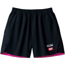 TSP-622102-1071-XL ヴィクタス 男女兼用 卓球用ゲームパンツ(ブラック×ホットピンク・サイズ:XL) VICTAS インサイド ヘムカラー ゲームパンツ