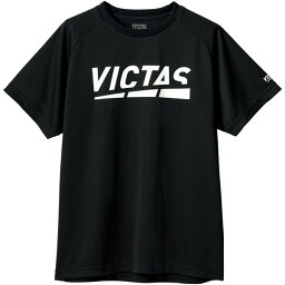 TSP-632101-1000-150 ヴィクタス 卓球用プラクティスシャツ（ジュニア）（ブラック・サイズ：150） VICTAS プレイ ロゴ ティー