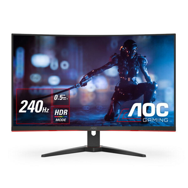 C32G2ZE/11 AOC 31.5型ワイド 湾曲 ゲーミング液晶ディスプレイ（240Hz/1920×1080/最大 0.5ms（MPRT）/VA/ノングレア/DisplayPort/HDMI2.0/AdaptiveSync/HDR Mode）