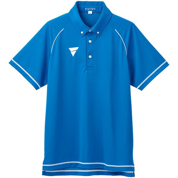 TSP-033463-5000-4XL ヴィクタス 男女兼用 卓球用ポロシャツ（ブルー・サイズ：4XL） VICTAS V-PP215【2021年度 肢体不自由者日本代表モデル】