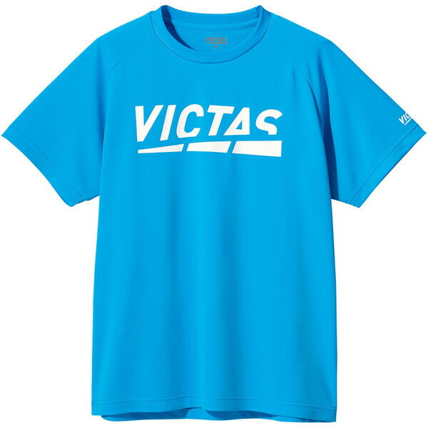 TSP-632101-5100-XS ヴィクタス 男女兼用 卓球用プラクティスシャツ（ターコイズ・サイズ：XS） VICTAS プレイ ロゴ ティー