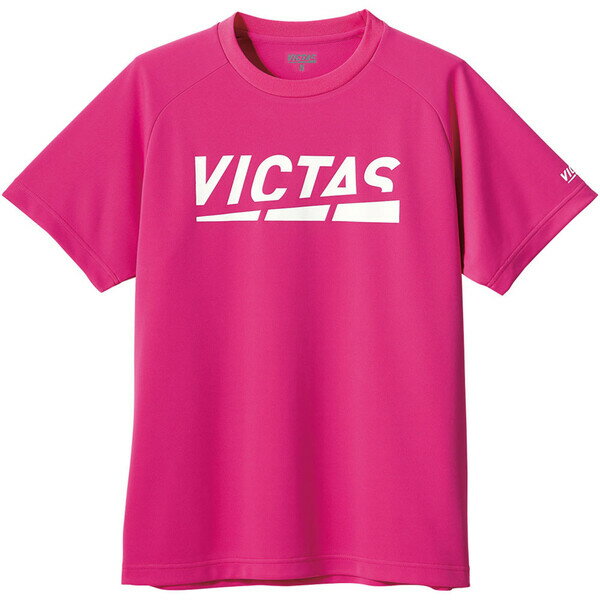 TSP-632101-7100-4XL ヴィクタス 男女兼用 卓球用プラクティスシャツ（ホットピンク・サイズ：4XL） VICTAS プレイ ロゴ ティー