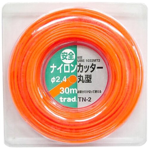 TRAD ナイロンカッター 丸型 (φ2.4mm×30m) #316011 TN-2 TN-2 草刈り 除草 刈払機 草刈り機 芝刈り機