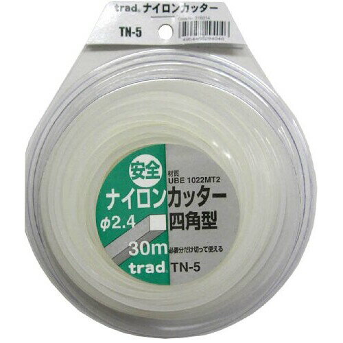 TRAD ナイロンカッター 四角型 (2.4mm×30m) #316014 TN-5 TN-5 草刈り 除草 刈払機 草刈り機 芝刈り機