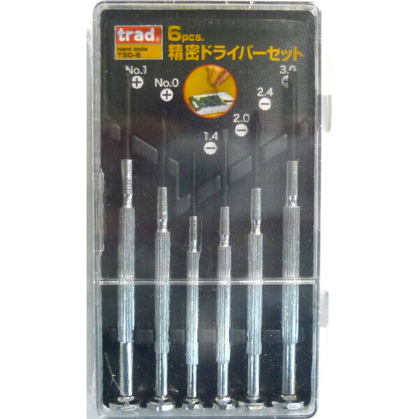 TRAD 9pcs 精密ドライバーセット ( 1 0 -1.4 -2.0 -2.4 -3.0mm) 823302 TSD-6 TSD-6 プラスドライバー マイナスドライバー
