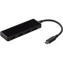 ナカバヤシ USB3.2Gen1Type-C 4ポート変換ガラスハブ(ブラック) Nakabayashi UH-C3234BK(2)
