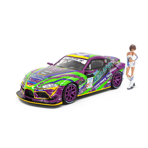 POP RACE 1/64 エヴァRT初号機 GR Supra D1 Grand Prix Series 2020 with Race Queen Figure【PR64-HKSA90-EVA01】 ミニカー