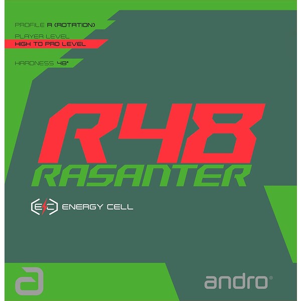 andro（アンドロ） 卓球ラバー RASANTER R48（ラザンター アール48）テンション系裏ソフト（赤・サイズ..
