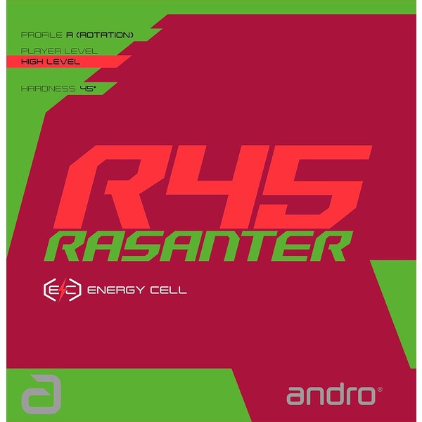 AND-110021093-BK-1.7 andro(アンドロ) 卓球ラバー RASANTER R45(ラザンターアール45)テンション系裏ソフト(黒・サイズ:1.7mm) andro