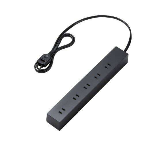 エレコム 回転脚付上面5口+側面5口タップ（10個口・1m）ブラック T-KF04-21010BK ELECOM [TKF0421010BK]