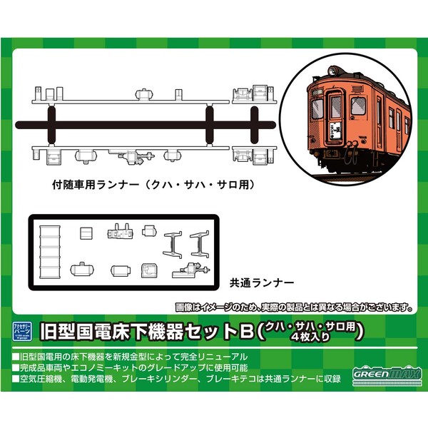 ［鉄道模型］グリーンマックス (Nゲージ) 8597 旧型国電床下機器セットB(クハ・サハ・サロ用・4枚入り)