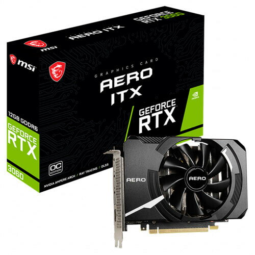 グラフィックスボードMSI GeForce RTX 3060 AERO ITX 12G OC（LHR）　67,800円 10倍+ポイント 送料無料 など【楽天市場/Joshin】