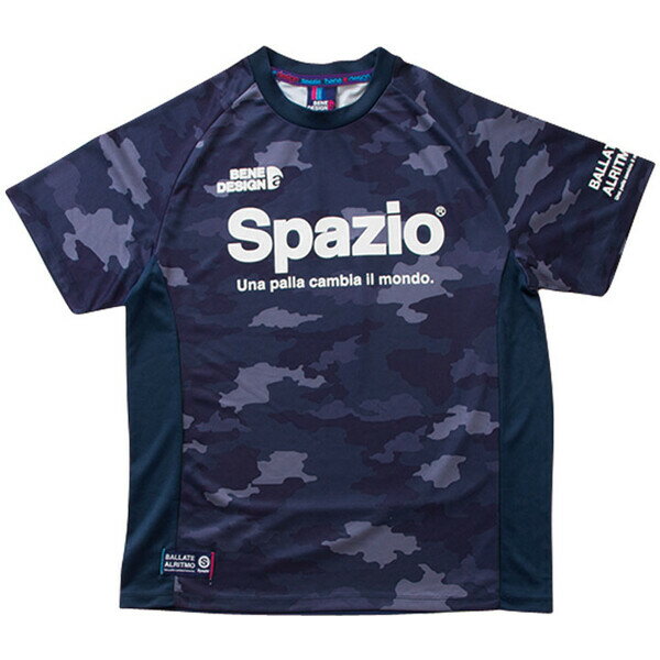 FEL-GE0360-21-L スパッツィオ サッカー・フットサル用 トレーニングシャツ 半袖(ネイビー・サイズ:L) Spazio ユニセックス プラシャツ カモフラ