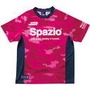 FEL-GE0360-62-L スパッツィオ サッカー・フットサル用　トレーニングシャツ　半袖（ホットピンク・サイズ：L） Spazio　ユニセックス　プラシャツ　カモフラ