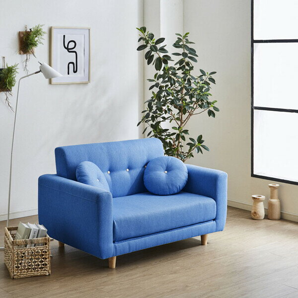 後藤家具物産・大川リビング木工社 多機能ソファーベッド(ブルー)クッション2個付き SO-SM-BL [他商品..