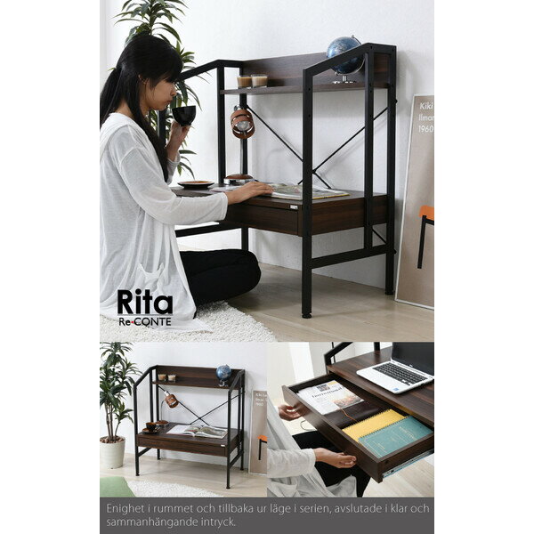 Other - JK-PLAN(ジェイケイ・プラン) パソコンデスク(ブラック) DRT-1001-BK Rita series Desk(リタ) [DRT1001BK]