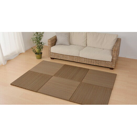 サヤ6565BR HAGIHARA(萩原) カラーの選べる軽量置き畳　紗彩 1枚（幅65×奥行65×厚み2.5cm・ブラウン） [サヤ6565BR]