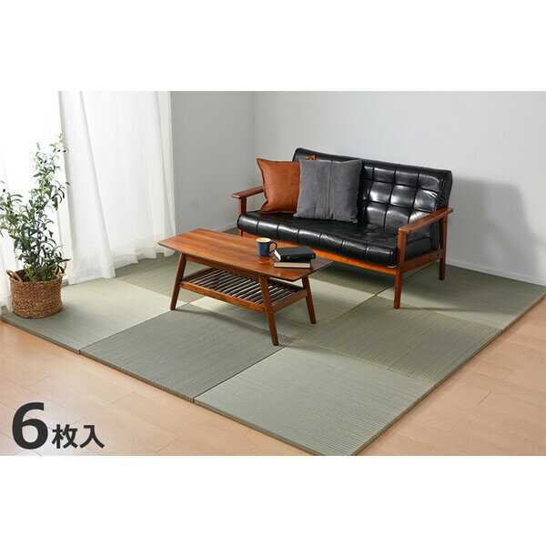 HAGIHARA(萩原) カラーの選べる軽量置き畳　綾川　同色6枚セット（幅82×奥行82×厚み2.5cm・ブルー） ア..