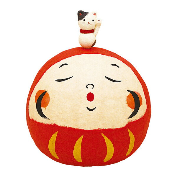 京都 リュウコドウ ちぎり和紙 大福お昼寝だるま招き猫 006-0620 [0060620ダルマ]