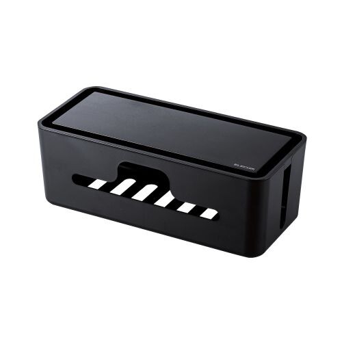 エレコム 多機能ケーブル収納ボックス スタンド付 小（ブラック） EKC-BOX003BK