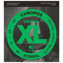 【返品種別A】□「返品種別」について詳しくはこちら□XL CHROMES (FLAT WOUND)ヘックスコア(六角芯線)の周りに、下地となるベースの巻弦を施し、その上にフラットなリボン形状の巻弦を巻きつけた特殊構造となっています。ワインディング後の精密な研磨により驚くほどの滑らかな弦に仕上がりました。■　仕　様　■Super Long1st：0.0402nd：0.0603rd：0.0754th：0.095[ECB80SL]ダダリオ楽器・レコーディング＞ギター/ベース＞弦＞エレキベース弦