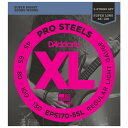 【返品種別A】□「返品種別」について詳しくはこちら□XL PROSTEELSXL ProSteelシリーズは、D'Addario弦の中でも最も磁力が強くブライトなサウンドのエレクトリックベース弦です。特殊な合金を使用することで、豊かな倍音成分と煌びやかで高域と低域のバランスに優れたサウンドで、スチール弦を使用するプレイヤーの理想ともいえる「ピアノ・トーン」を実現しました。ProSteelはスチール弦における全く新しいサウンドなのです。■　仕　様　■5-String/Super Long1st：0.0452nd：0.0653rd：0.0804th：0.1005th：0.130[EPS1705SL]ダダリオ楽器・レコーディング＞ギター/ベース＞弦＞エレキベース弦